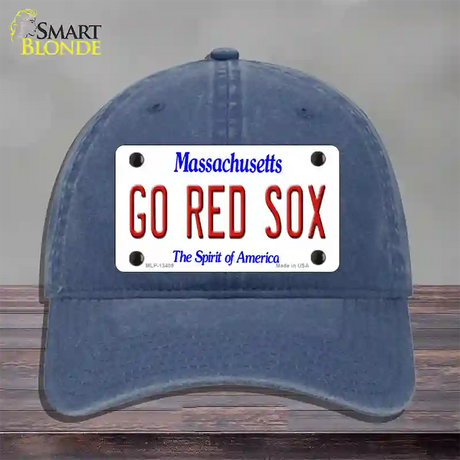 Go Red Sox Novelty License Plate Hat Tag Unconstructed Cotton / Navy