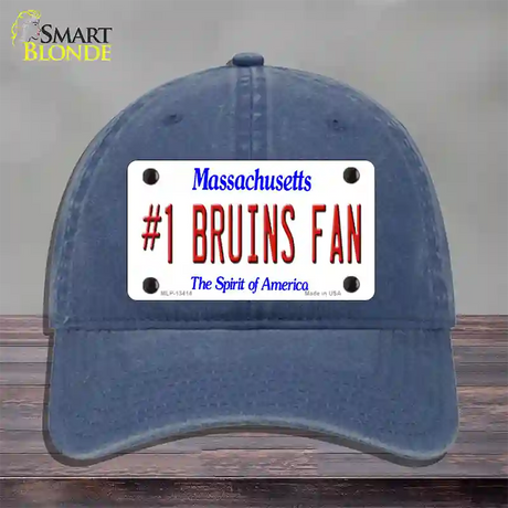 Number 1 Bruins Fan Novelty License Plate Hat Tag Unconstructed Cotton / Navy