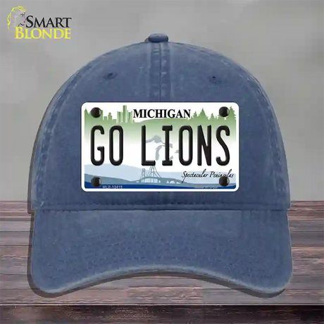 Go Lions Novelty License Plate Hat Tag Unconstructed Cotton / Navy