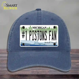 Number 1 Pistons Fan Novelty License Plate Hat Tag Unconstructed Cotton / Navy