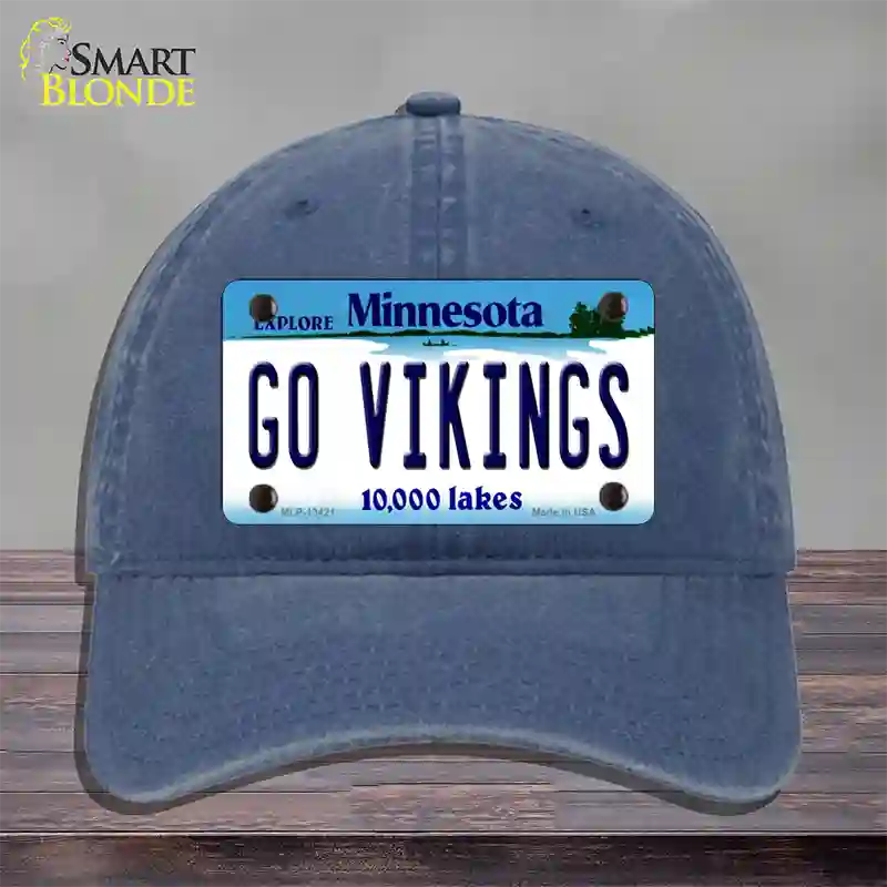 Go Vikings Novelty License Plate Hat Tag Unconstructed Cotton / Navy