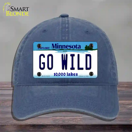 Go Wild Novelty License Plate Hat Tag Unconstructed Cotton / Navy