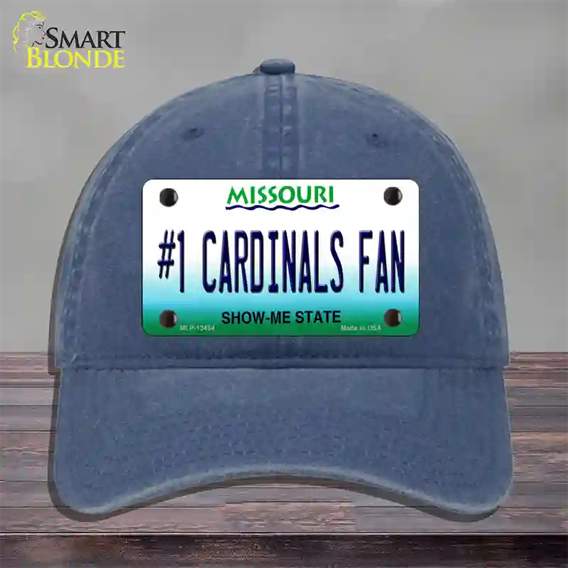 Number 1 Cardinals Fan Missouri Novelty License Plate Hat Tag Unconstructed Cotton / Navy