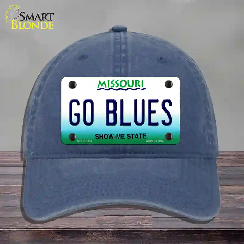 Go Blues Novelty License Plate Hat Tag Unconstructed Cotton / Navy