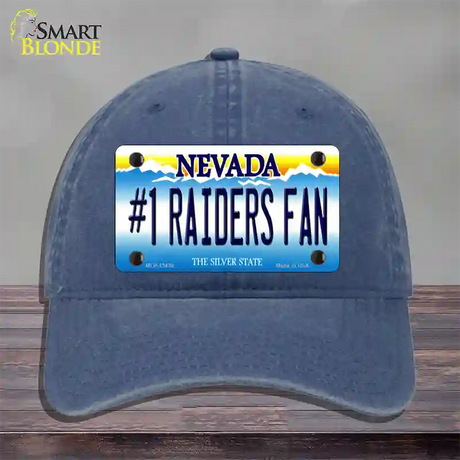 Number 1 Raiders Fan Nevada Novelty License Plate Hat Tag Unconstructed Cotton / Navy