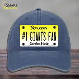 New Jersey Number 1 Giants Fan Novelty License Plate Hat Tag Unconstructed Cotton / Navy