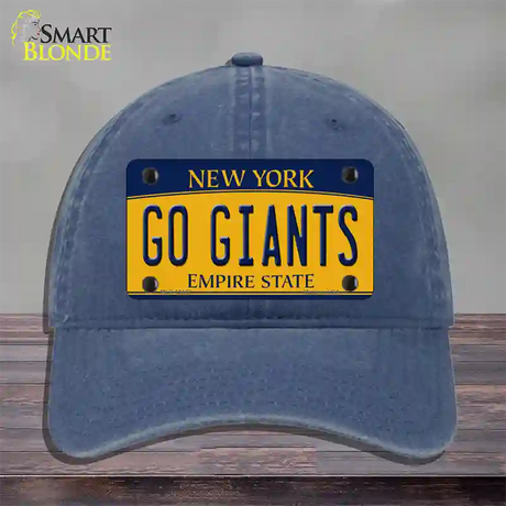 New York Go Giants Novelty License Plate Hat Tag Unconstructed Cotton / Navy