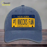 Number 1 Knicks Fan Novelty License Plate Hat Tag Unconstructed Cotton / Navy