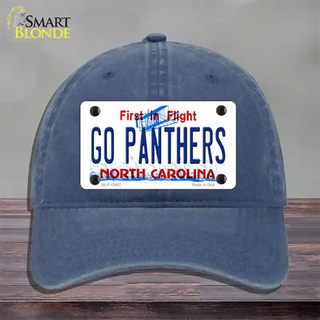 Go Panthers North Carolina Novelty License Plate Hat Tag Unconstructed Cotton / Navy