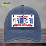 Number 1 Panthers Fan NC Novelty License Plate Hat Tag Unconstructed Cotton / Navy