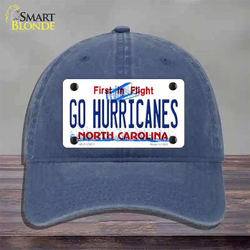 Go Hurricanes Novelty License Plate Hat Tag Unconstructed Cotton / Navy