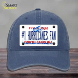 Number 1 Hurricanes Fan Novelty License Plate Hat Tag Unconstructed Cotton / Navy