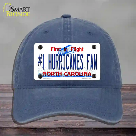 Number 1 Hurricanes Fan Novelty License Plate Hat Tag Unconstructed Cotton / Navy