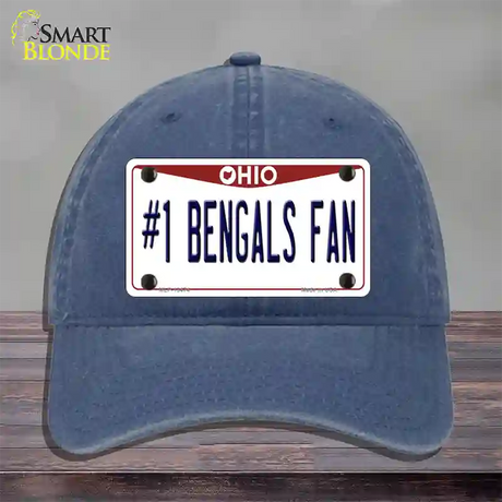 Number 1 Bengals Fan Novelty License Plate Hat Tag Unconstructed Cotton / Navy