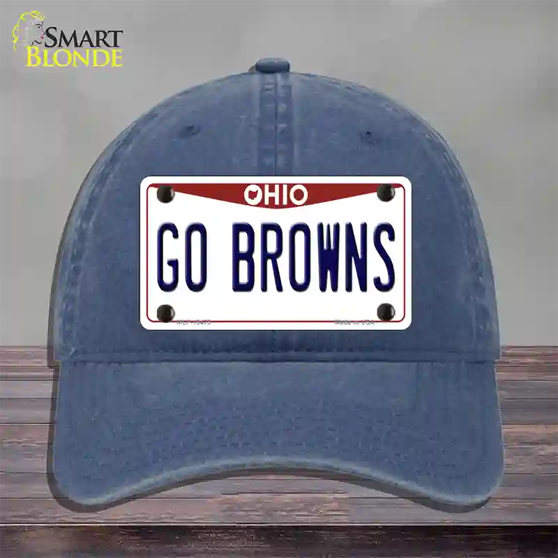 Go Browns Novelty License Plate Hat Tag Unconstructed Cotton / Navy