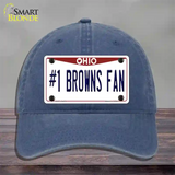 Number 1 Browns Fan Novelty License Plate Hat Tag Unconstructed Cotton / Navy