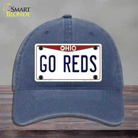 Go Reds Novelty License Plate Hat Tag Unconstructed Cotton / Navy