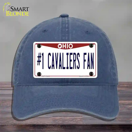 Number 1 Cavaliers Fan Novelty License Plate Hat Tag Unconstructed Cotton / Navy