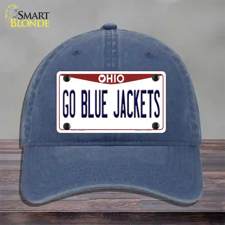 Go Blue Jackets Novelty License Plate Hat Tag Unconstructed Cotton / Navy