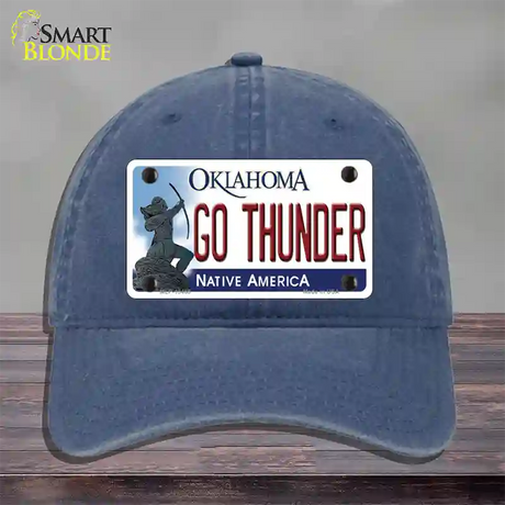 Go Thunder Novelty License Plate Hat Tag Unconstructed Cotton / Navy