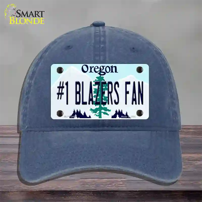 Number 1 Blazers Fan Novelty License Plate Hat Tag Unconstructed Cotton / Navy