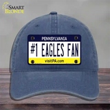 Number 1 Eagles Fan Novelty License Plate Hat Tag Unconstructed Cotton / Navy