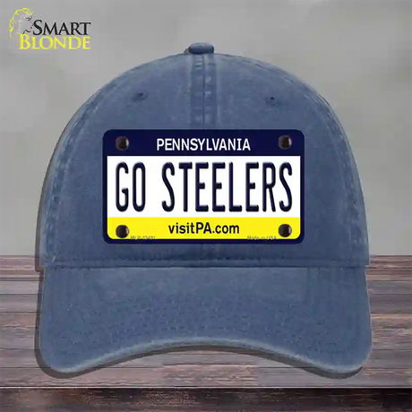 Go Steelers Novelty License Plate Hat Tag Unconstructed Cotton / Navy