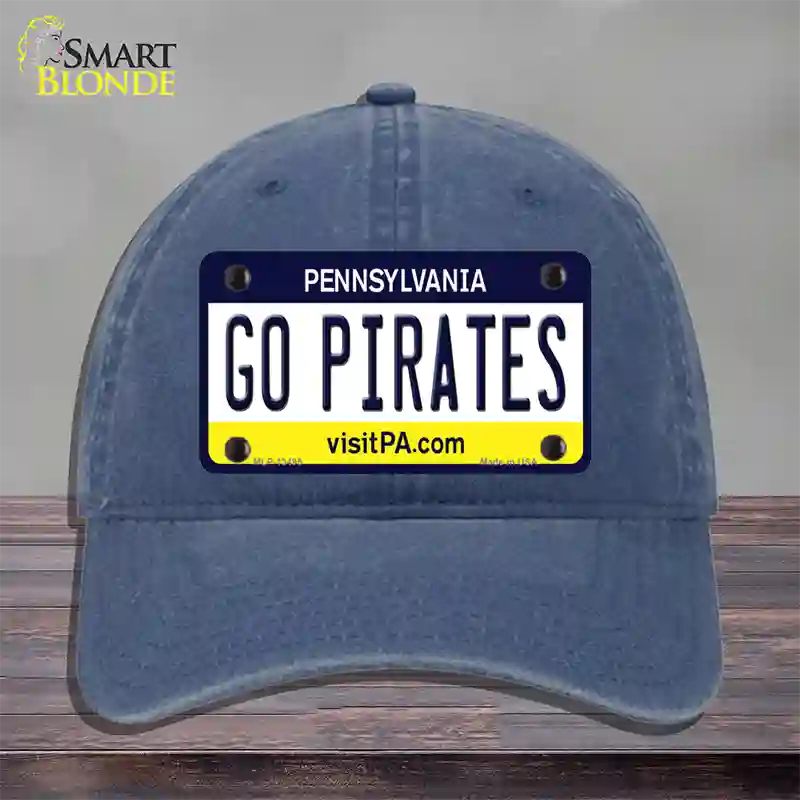 Go Pirates Novelty License Plate Hat Tag Unconstructed Cotton / Navy