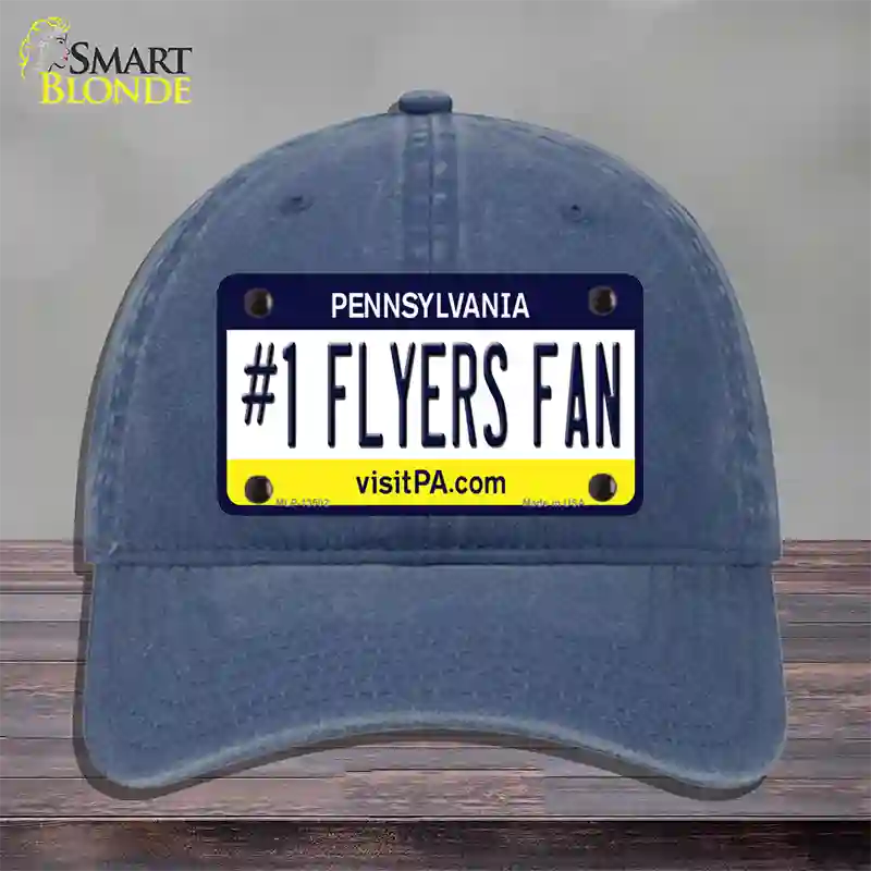 Number 1 Flyers Fan Novelty License Plate Hat Tag Unconstructed Cotton / Navy