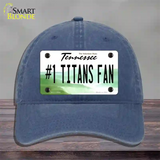 Number 1 Titans Fan Novelty License Plate Hat Tag Unconstructed Cotton / Navy