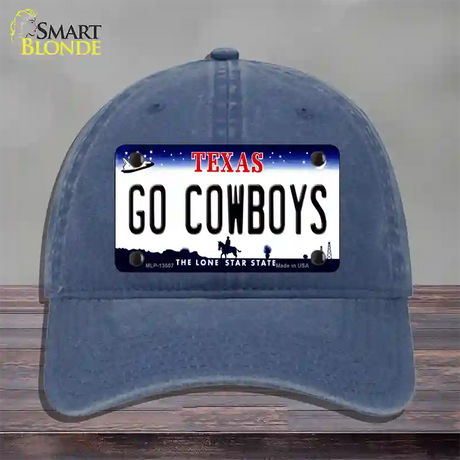 Go Cowboys Novelty License Plate Hat Tag Unconstructed Cotton / Navy