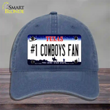 Number 1 Cowboys Fan Novelty License Plate Hat Tag Unconstructed Cotton / Navy