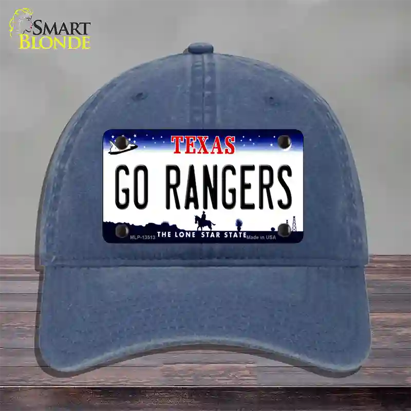 Go Rangers Texas Novelty License Plate Hat Tag Unconstructed Cotton / Navy