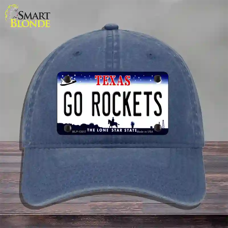 Go Rockets Novelty License Plate Hat Tag Unconstructed Cotton / Navy