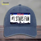 Number 1 Stars Fan Novelty License Plate Hat Tag Unconstructed Cotton / Navy