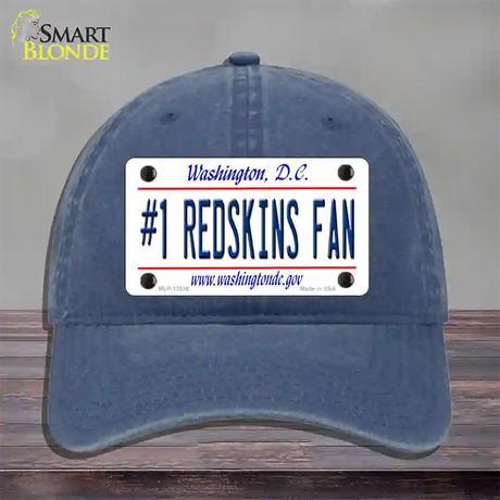 Number 1 Redskins Fan Novelty License Plate Hat Tag Unconstructed Cotton / Navy