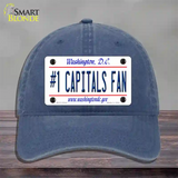 Number 1 Capitals Fan Novelty License Plate Hat Tag Unconstructed Cotton / Navy