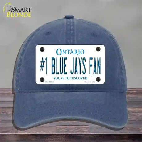 Number 1 Blue Jays Fan Novelty License Plate Hat Tag Unconstructed Cotton / Navy