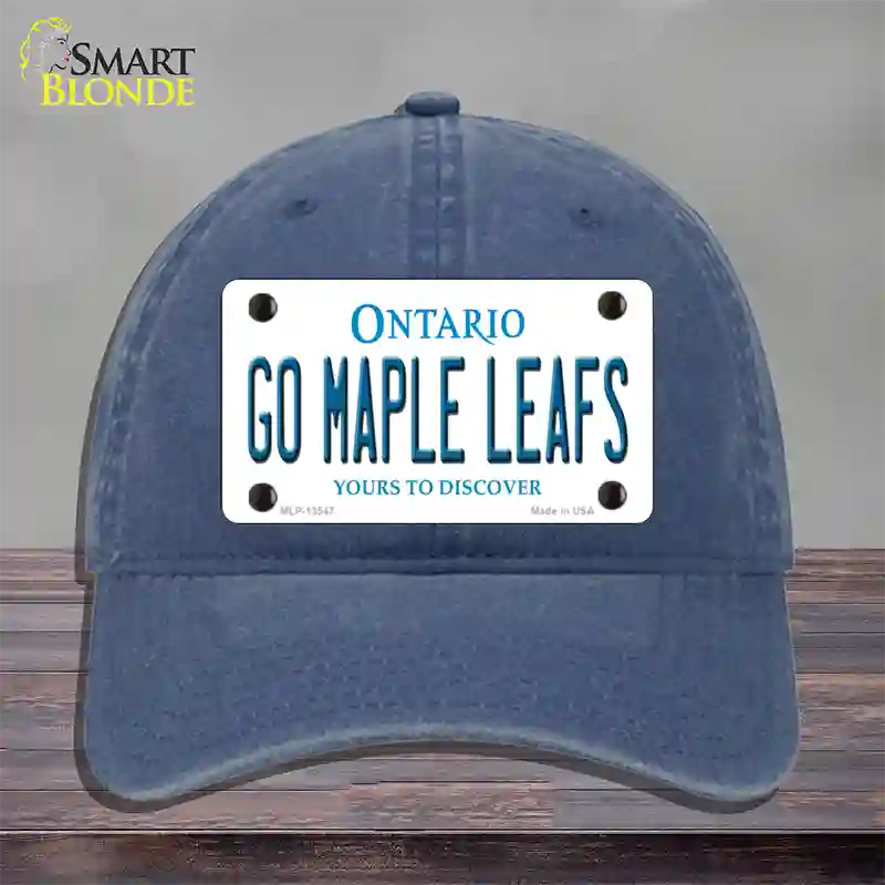 Go Maple Leafs Novelty License Plate Hat Tag Unconstructed Cotton / Navy