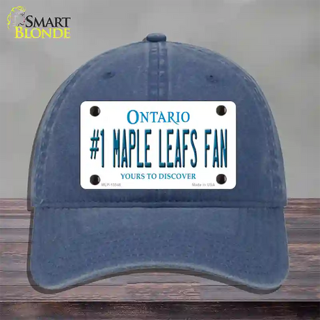 Number 1 Maple Leafs Fan Novelty License Plate Hat Tag Unconstructed Cotton / Navy