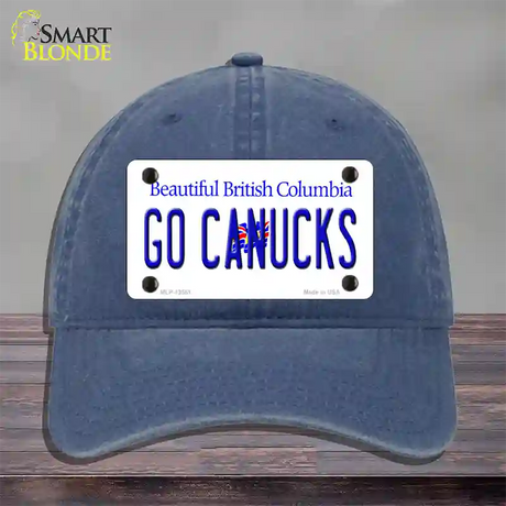 Go Canucks Novelty License Plate Hat Tag Unconstructed Cotton / Navy