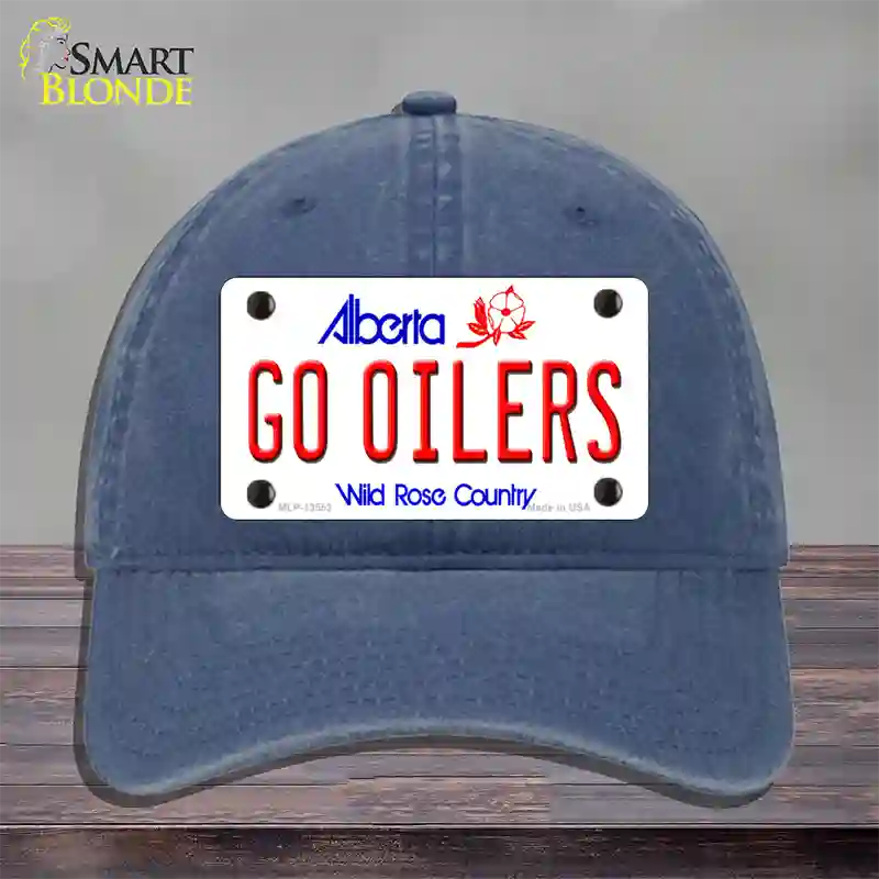 Go Oilers Novelty License Plate Hat Tag Unconstructed Cotton / Navy