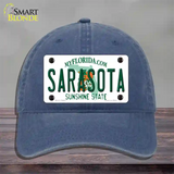 Sarasota Florida Novelty License Plate Hat Unconstructed Cotton / Navy