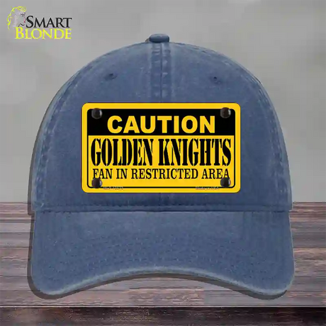 Caution Golden Knights Novelty License Plate Hat Tag Unconstructed Cotton / Navy