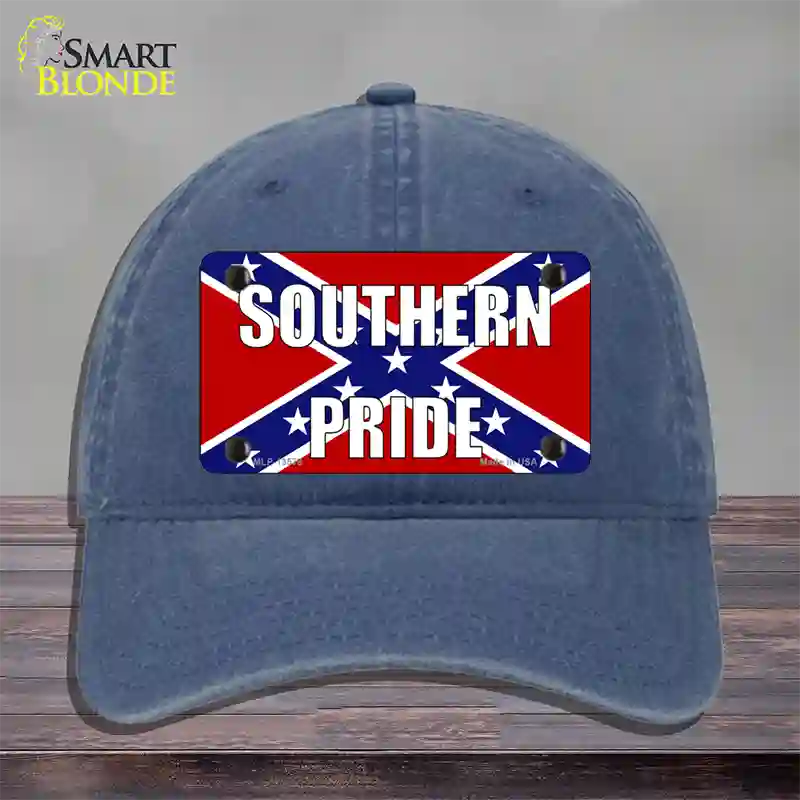 Southern Pride Confederate Novelty License Plate Hat Tag Unconstructed Cotton / Navy