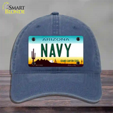 Navy Arizona Novelty License Plate Hat Tag Unconstructed Cotton / Navy