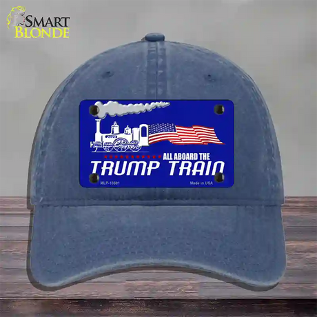 Trump Train Novelty License Plate Hat Tag Unconstructed Cotton / Navy