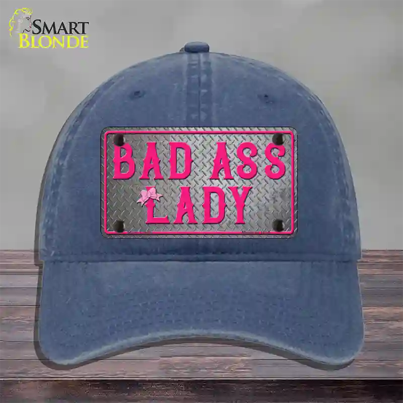 Bad Ass Lady Novelty License Plate Hat Tag Unconstructed Cotton / Navy