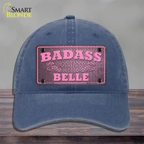 Badass Southern Belle Novelty License Plate Hat Tag Unconstructed Cotton / Navy