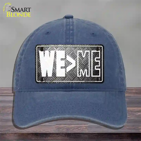 We Greater Than Me Novelty License Plate Hat Tag Unconstructed Cotton / Navy